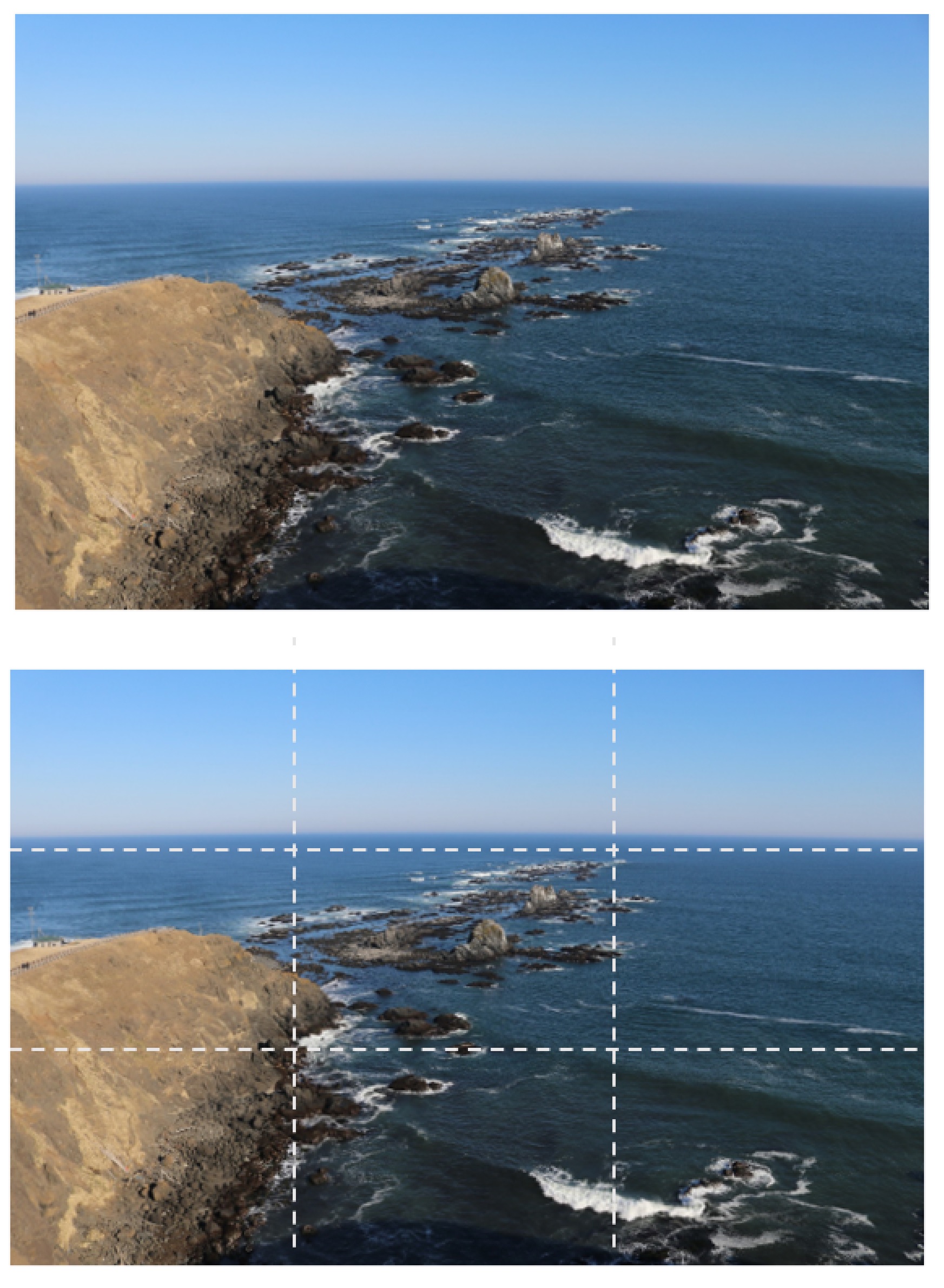 三分割構図で海を撮影